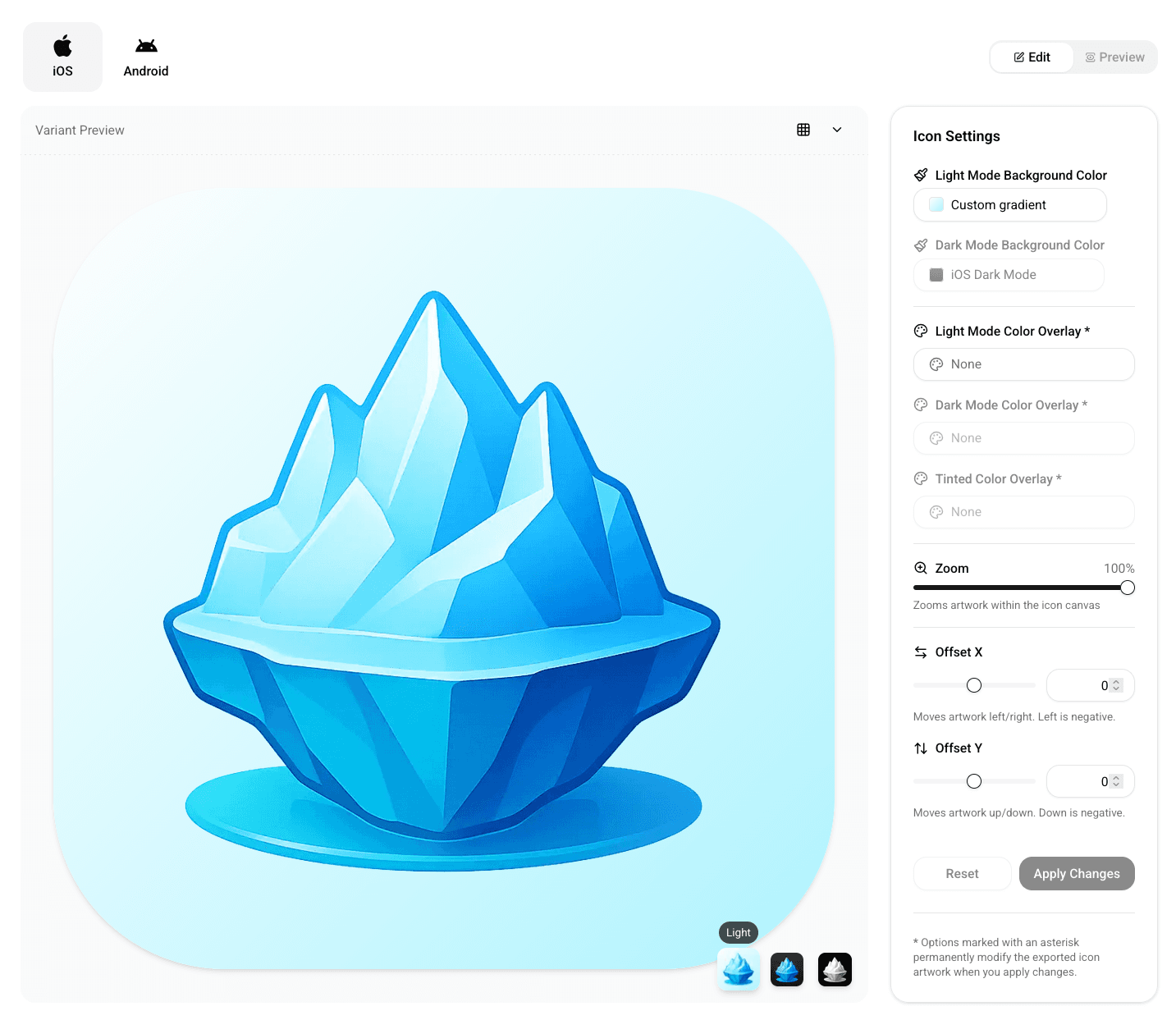IconSprint: Icon Generator and Preview Tool for Mobile App Developers