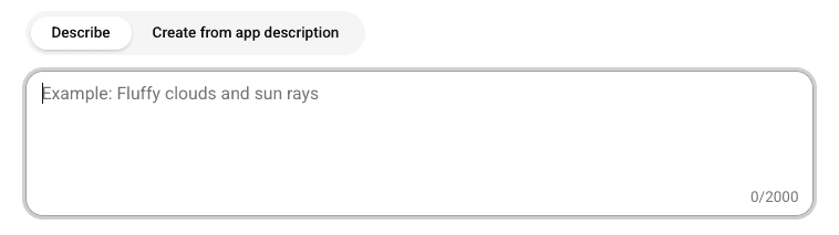 Prompt input with example text